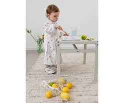 Bata de Pintura Escolar Happy Fruits Light Blue