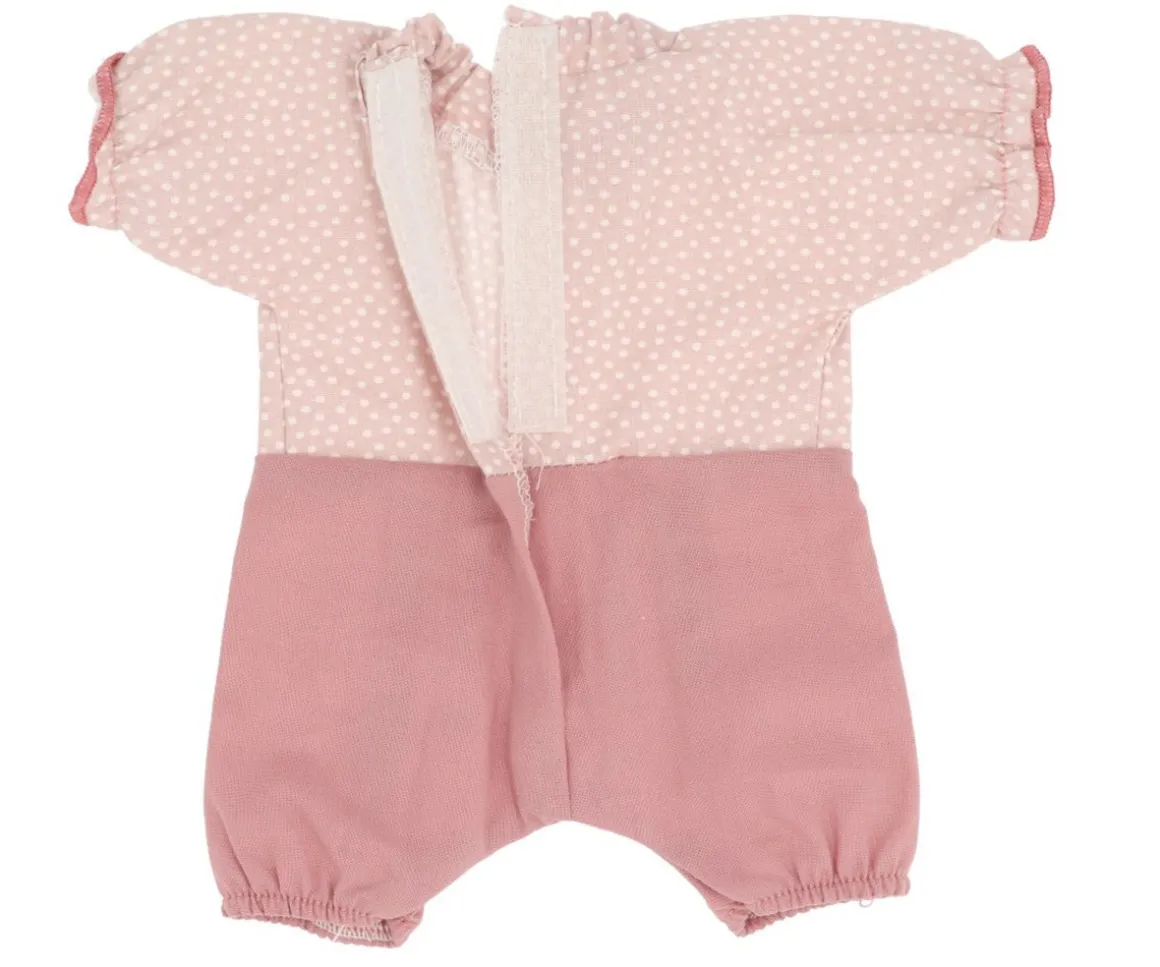 Body Popelín Rosa Palo/Topo Crudo para Muñeco Soft