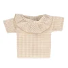 Camisa Vichy con Volante Beige para Muñeco