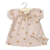 Camisón Sabrina Algodón y Diadema Punto Canalé Corazones para Muñeco Gordis