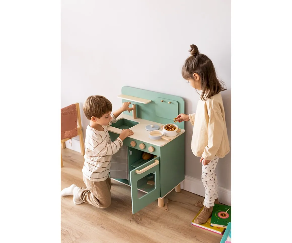 Cocina de Madera Sweden Vintage con Accesorios