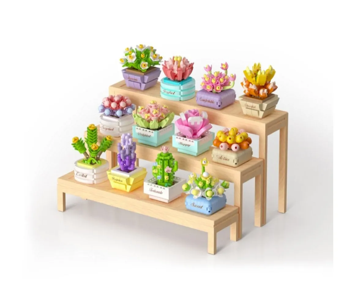 Construcción Mini KOCO Planta Suculenta Naranja 130 Piezas
