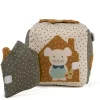 Cubo Blandito de Actividades Sonajero Poppy Musgo