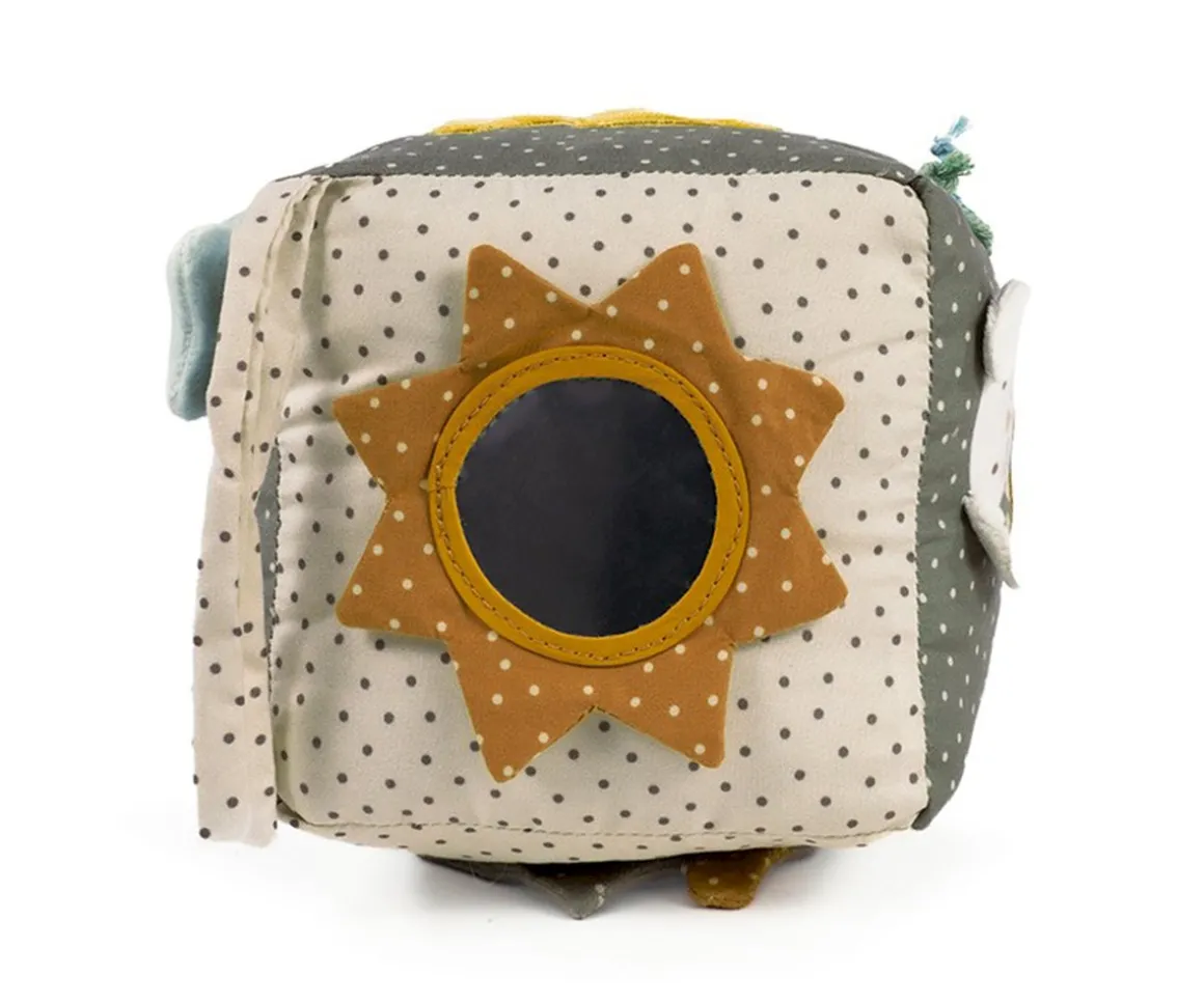 Cubo Blandito de Actividades Sonajero Poppy Musgo