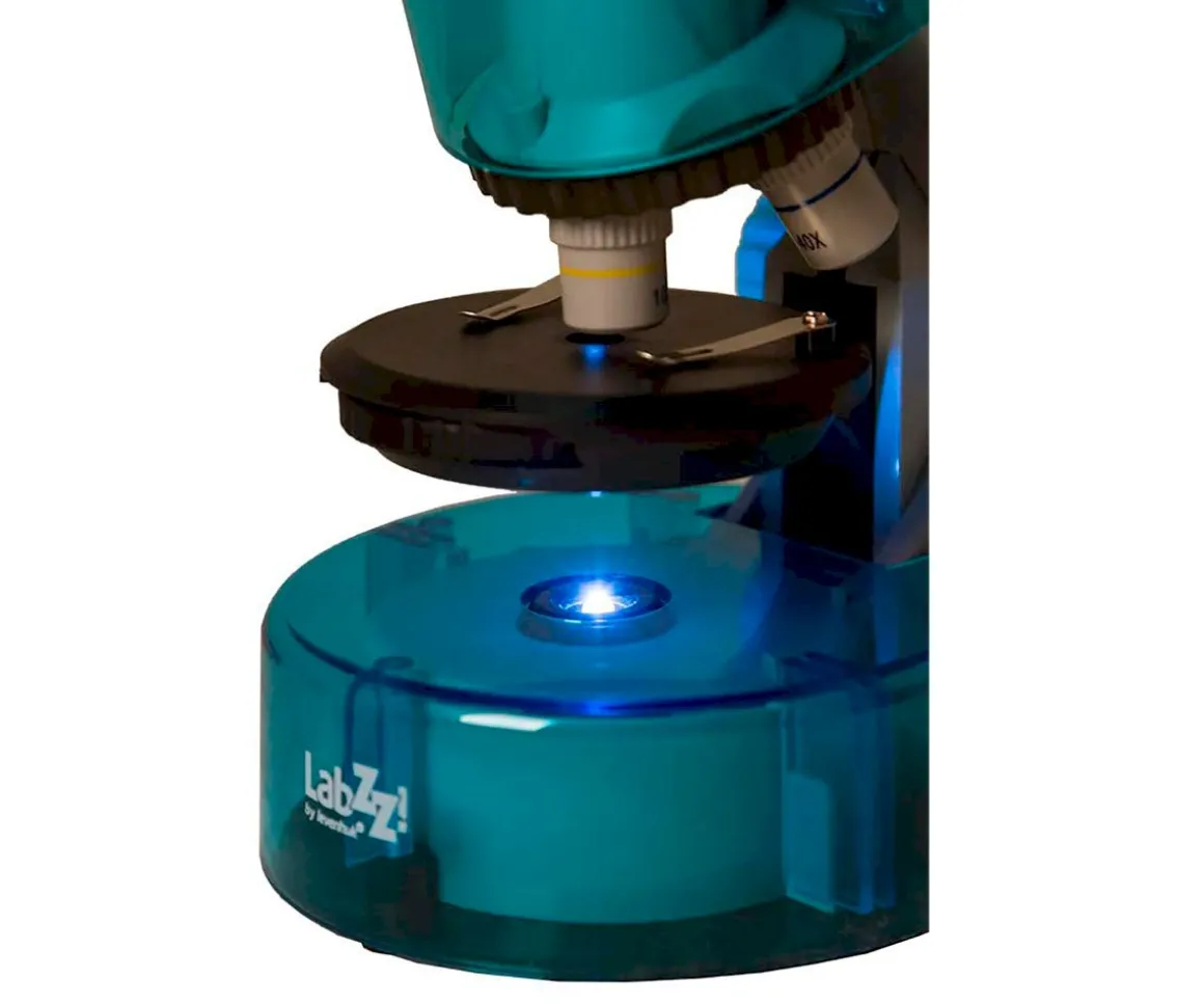 Microscopio Levenhuk LabZZ M101 Azul + Libro Educativo