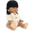 Muñeca Gordis Latika con Pelele Léonore Crudo y Cangrejeras Beige