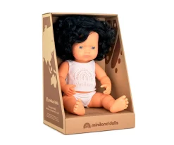 Muñeca Pelo Moreno Rizado 38 cm