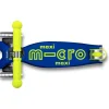 Patinete Maxi Deluxe Plegable Neon LED Azul-Amarillo
