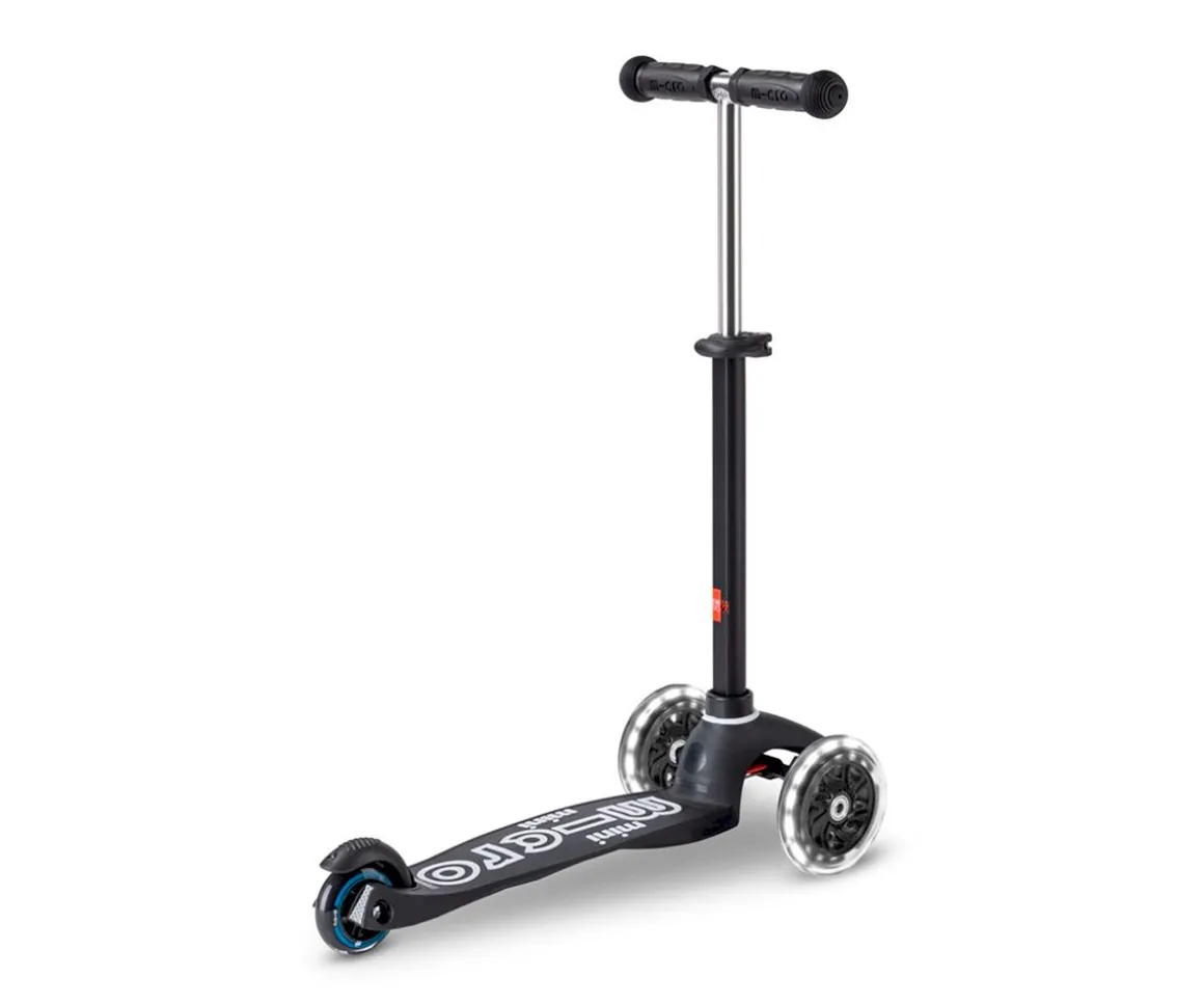 Patinete Mini Micro Deluxe Eco Negro con Luces LED