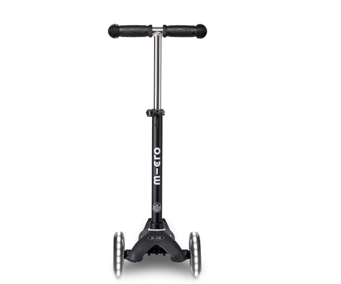 Patinete Mini Micro Deluxe Eco Negro con Luces LED