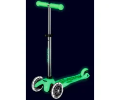 Patinete Mini Micro Deluxe Glow Lime con Luces LED + Molinillo Unicornio