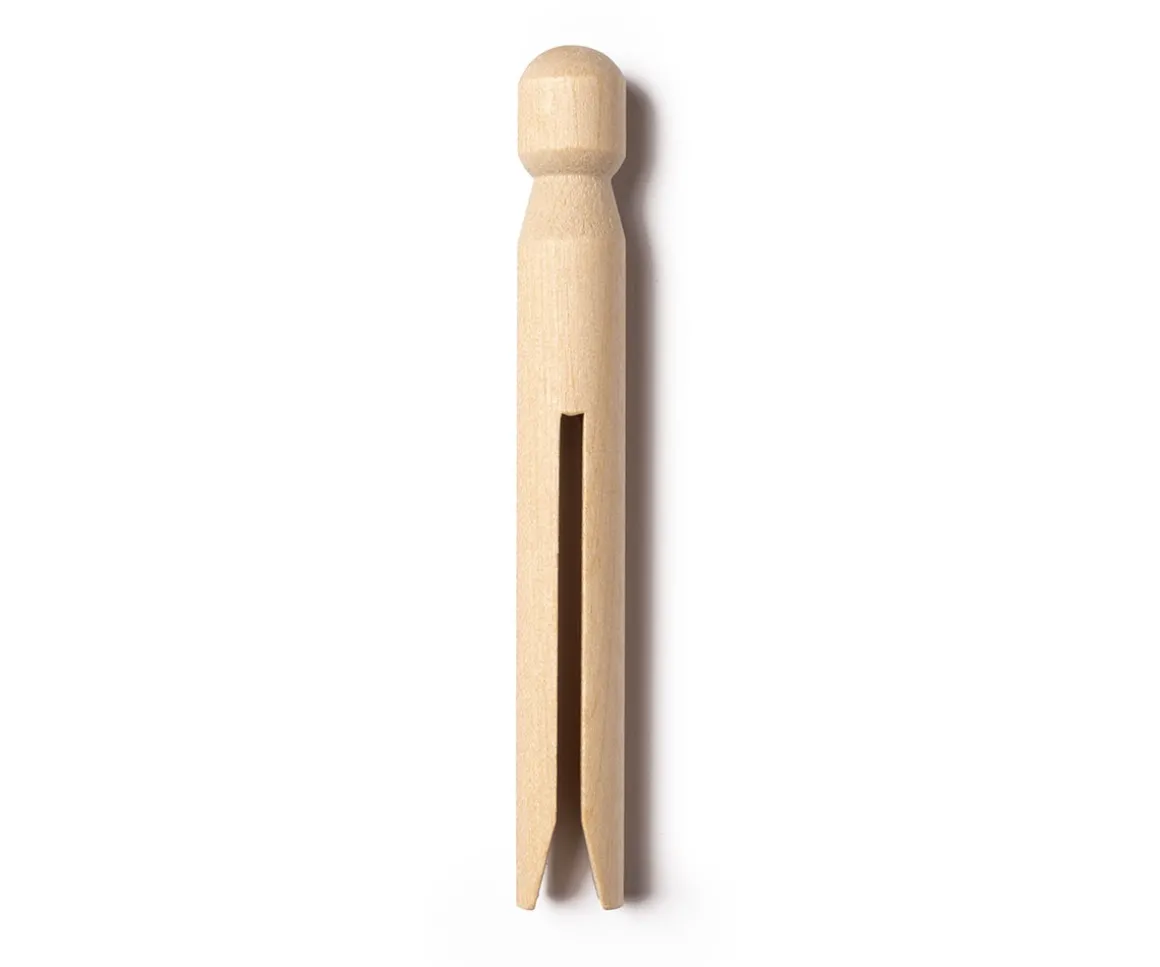 50 Pinzas de Madera Retro Natur