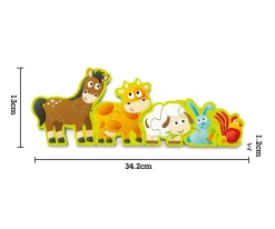 Puzzle Números y Animales de Granja