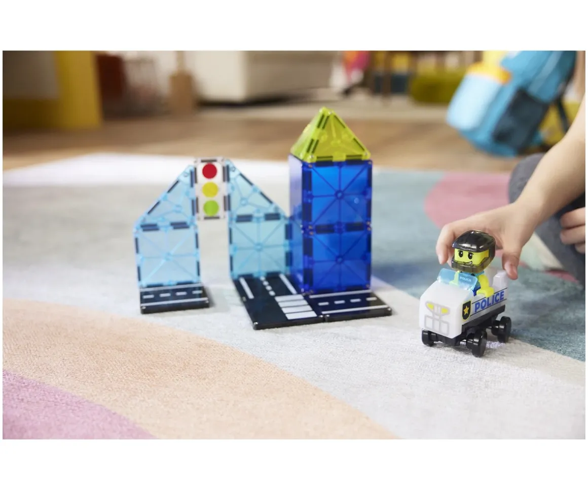 Set de Construcción Magna-Tiles Police Patrol 20 piezas