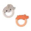 Set de 2 Mordedores Silicona Amigos Deer Papaya/Sand