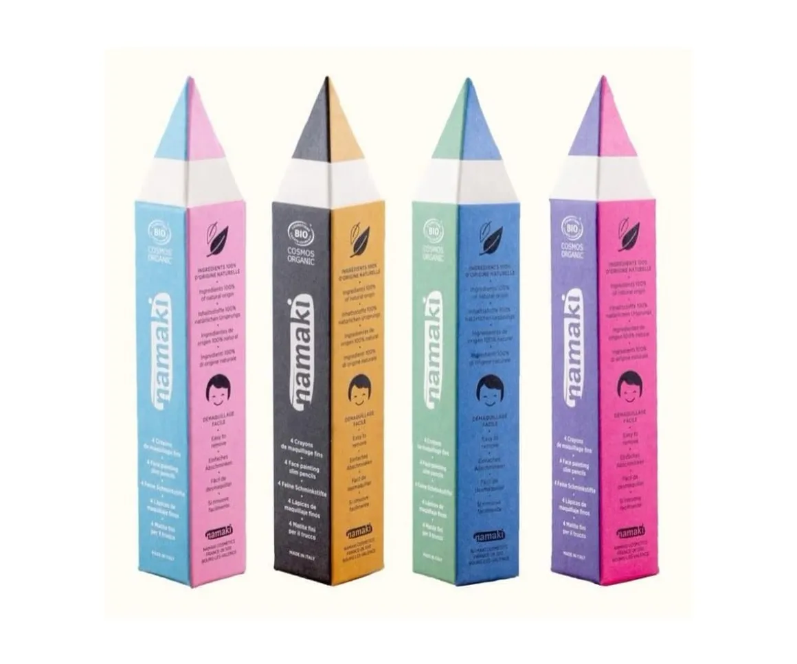Set 4 Lápices Finos Maquillaje Namaki Amarillo-Rosa-Turquesa-Blanco