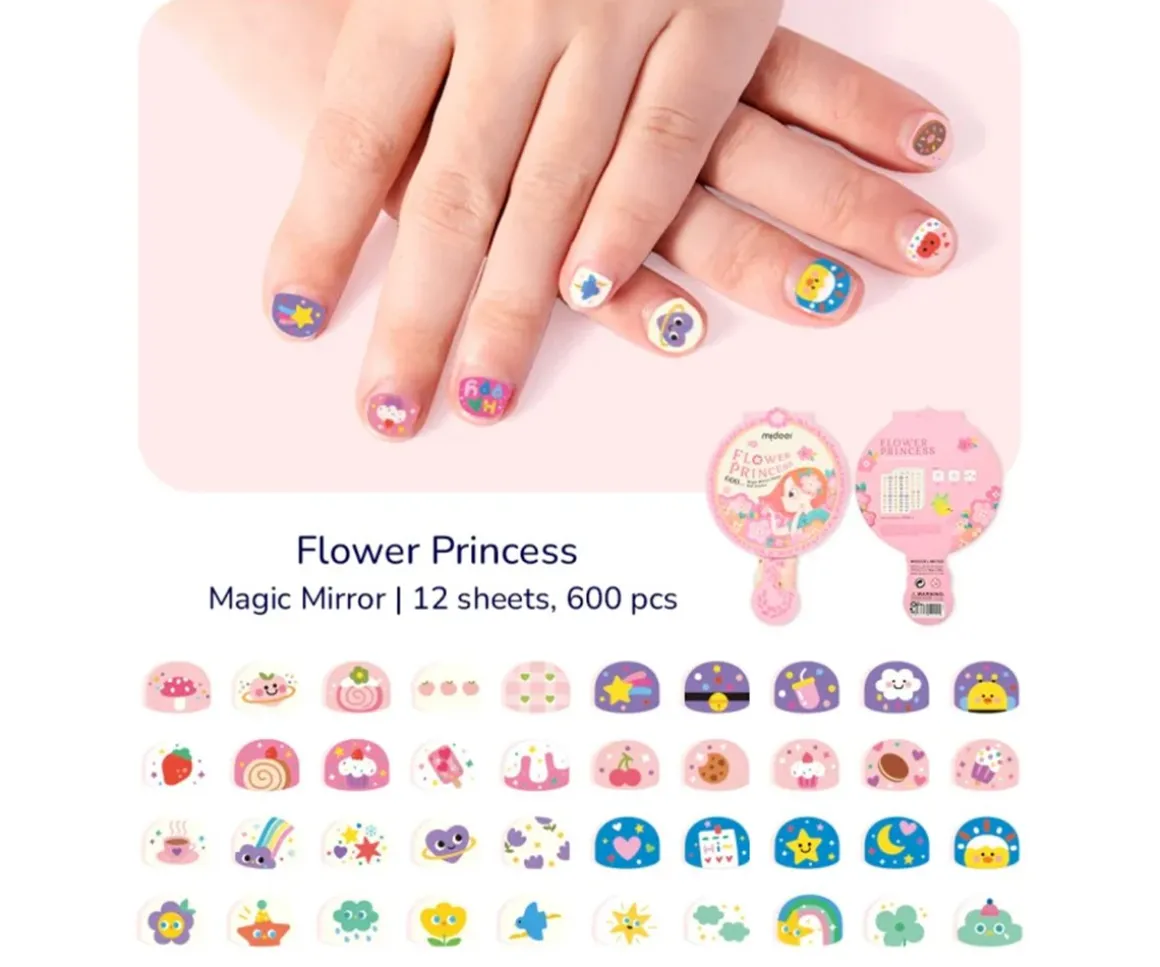Set Pegatinas para Uñas con Espejo "Princesa Floral"