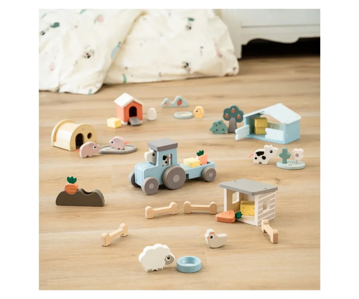 Tracto de Madera Tiny Farm Dotti Azul